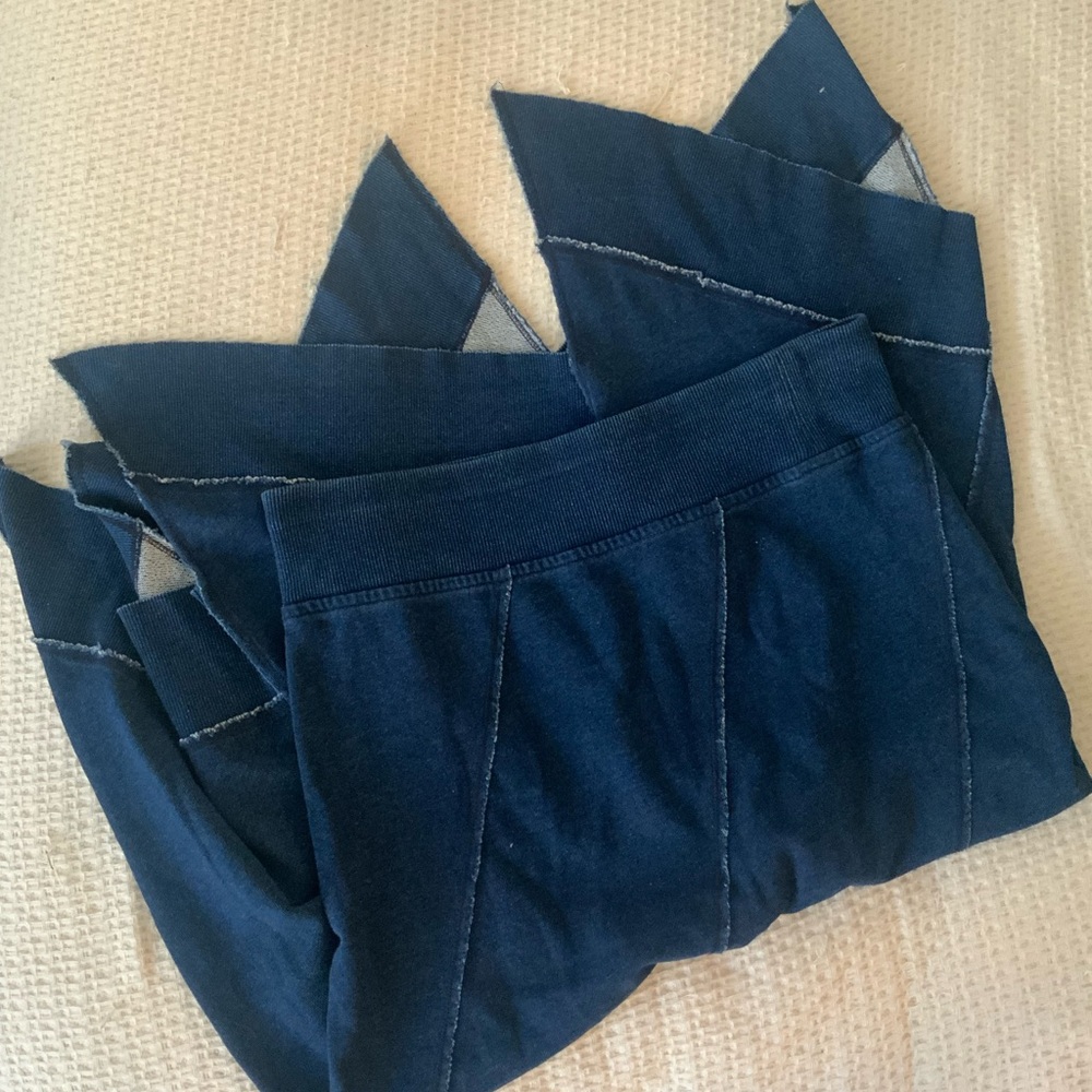 XCVI x Free People 100% Cotton Y2K Vintage Sharkbite Denim Midi Skirt Size Small